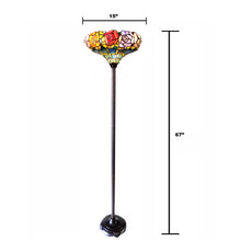 Load image into Gallery viewer, RADIANCE goods Floral 1 Light Torchiere Floor Lamp 15" Shade