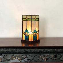 Load image into Gallery viewer, RADIANCE goods Tiffany-Glass 1 Light Mission Table Lamp 11" Tall