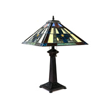 Load image into Gallery viewer, RADIANCE goods Tiffany-Style 2 Light Mission Table Lamp 16" Shade