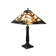 Load image into Gallery viewer, RADIANCE goods Tiffany-Style 2 Light Mission Table Lamp 16" Shade
