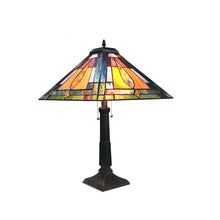 Load image into Gallery viewer, RADIANCE goods Tiffany-Style 2 Light Mission Table Lamp 16" Shade
