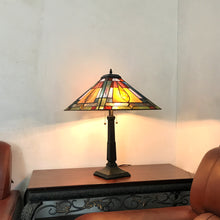 Load image into Gallery viewer, RADIANCE goods Tiffany-Style 2 Light Mission Table Lamp 16" Shade