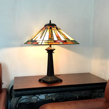 Load image into Gallery viewer, RADIANCE goods Tiffany-Style 2 Light Mission Table Lamp 16" Shade