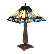 Load image into Gallery viewer, RADIANCE goods Tiffany-Style 2 Light Mission Table Lamp 16" Shade