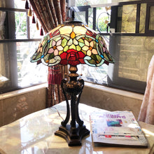 Load image into Gallery viewer, RADIANCE goods Tiffany-Style 2 Light Floral Table Lamp 26" Height