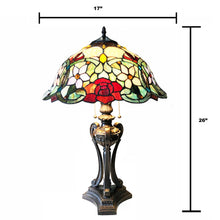Load image into Gallery viewer, RADIANCE goods Tiffany-Style 2 Light Floral Table Lamp 26" Height