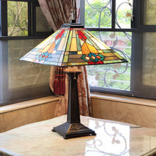 Load image into Gallery viewer, RADIANCE goods Tiffany-Style 2 Light Mission Table Lamp 16" Shade