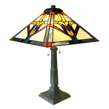 Load image into Gallery viewer, RADIANCE goods Tiffany-Style 2 Light Mission Table Lamp 16" Shade