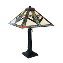 Load image into Gallery viewer, RADIANCE goods Tiffany-Style 2 Light Mission Table Lamp 16" Shade