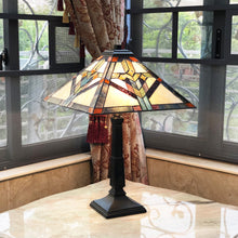 Load image into Gallery viewer, RADIANCE goods Tiffany-Style 2 Light Mission Table Lamp 16" Shade
