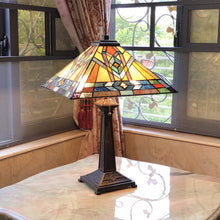 Load image into Gallery viewer, RADIANCE goods Tiffany-Style 2 Light Mission Table Lamp 16" Shade