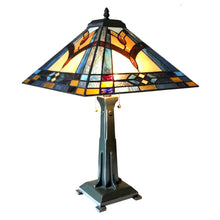 Load image into Gallery viewer, RADIANCE goods Tiffany-Style 2 Light Mission Table Lamp 16" Shade
