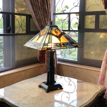 Load image into Gallery viewer, RADIANCE goods Tiffany-Style 2 Light Mission Table Lamp 16" Shade