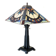 Load image into Gallery viewer, RADIANCE goods Tiffany-Style 2 Light Mission Table Lamp 16" Shade
