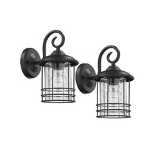 Load image into Gallery viewer, RADIANCE goods Transitional 1 Light Black Outdoor Wall Sconce 10" Height, 2-pack