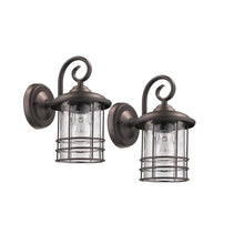 Load image into Gallery viewer, RADIANCE goods Transitional 1 Light Rubbed Bronze Outdoor Wall Sconce 10" Height, 2-pack
