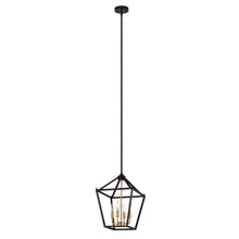 Load image into Gallery viewer, RADIANCE goods Industrial 4 Light Black Inverted Ceiling Pendant 12" Wide