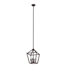 Load image into Gallery viewer, RADIANCE goods Industrial 4 Light Bronze Inverted Ceiling Pendant 12" Wide