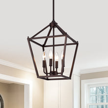 Load image into Gallery viewer, RADIANCE goods Industrial 4 Light Bronze Inverted Ceiling Pendant 12" Wide
