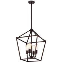 Load image into Gallery viewer, RADIANCE goods Industrial 4 Light Bronze Inverted Ceiling Pendant 16" Wide