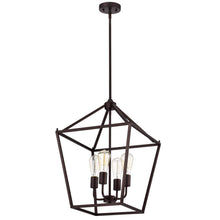 Load image into Gallery viewer, RADIANCE goods Industrial 4 Light Bronze Inverted Ceiling Pendant 16" Wide