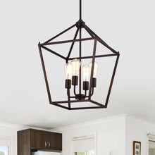 Load image into Gallery viewer, RADIANCE goods Industrial 4 Light Bronze Inverted Ceiling Pendant 16" Wide