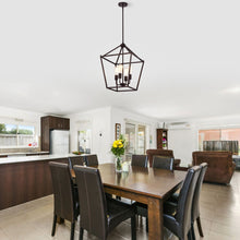 Load image into Gallery viewer, RADIANCE goods Industrial 4 Light Bronze Inverted Ceiling Pendant 16" Wide