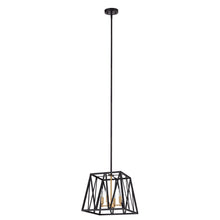 Load image into Gallery viewer, RADIANCE goods Industrial 4 Light Black Inverted Ceiling Pendant 14" Wide