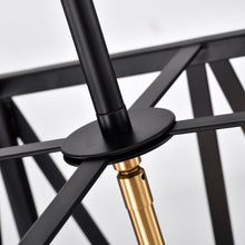 Load image into Gallery viewer, RADIANCE goods Industrial 4 Light Black Inverted Ceiling Pendant 14" Wide