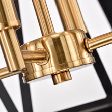 Load image into Gallery viewer, RADIANCE goods Industrial 4 Light Black Inverted Ceiling Pendant 14" Wide