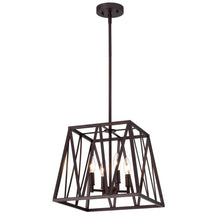 Load image into Gallery viewer, RADIANCE goods Industrial 4 Light Bronze Inverted Ceiling Pendant 14" Wide