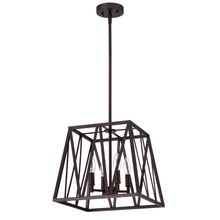 Load image into Gallery viewer, RADIANCE goods Industrial 4 Light Bronze Inverted Ceiling Pendant 14" Wide