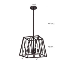 Load image into Gallery viewer, RADIANCE goods Industrial 4 Light Bronze Inverted Ceiling Pendant 14" Wide