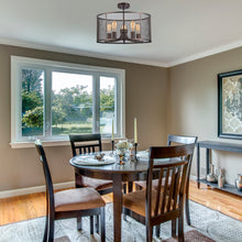 Load image into Gallery viewer, RADIANCE goods Industrial 5 Light Rubbed Bronze Semi-flush 20" Wide