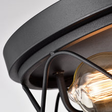 Load image into Gallery viewer, RADIANCE goods Industrial 2 Light Textured Black Ceiling Flush Fixture 12" Wide