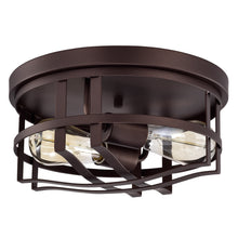 Load image into Gallery viewer, RADIANCE goods Industrial 2 Light Oil Rubbed Bronze Ceiling Flush Fixture 12" Wide