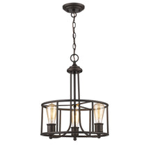 Load image into Gallery viewer, RADIANCE goods Transitional 3 Light Rubbed Bronze Ceiling Pendant 15" Wide
