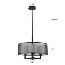 Load image into Gallery viewer, RADIANCE goods Transitional-Style 4 Light Rubbed Bronze Ceiling Pendant 19" Wide
