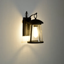 Load image into Gallery viewer, RADIANCE goods Transitional 1 Light Textured Black Outdoor Wall Sconce 12" Height
