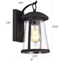 Load image into Gallery viewer, RADIANCE goods Transitional 1 Light Textured Black Outdoor Wall Sconce 12" Height