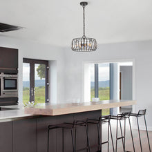 Load image into Gallery viewer, RADIANCE goods Transitional 3 Light Rubbed Bronze Ceiling Pendant 14" Width