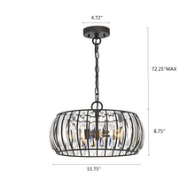 Load image into Gallery viewer, RADIANCE goods Transitional 3 Light Rubbed Bronze Ceiling Pendant 14" Width