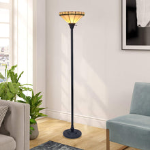 Load image into Gallery viewer, RADIANCE goods Tiffany-Style Mission Blackish Bronze 1 Light Torchiere Lamp 14" Shade/69" Tall