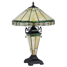 Load image into Gallery viewer, RADIANCE goods Tiffany-Style 3 Light Mission Double Lit Table Lamp 16" Shade