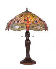 Load image into Gallery viewer, RADIANCE goods Tiffany-Style 3 Light Dragonfly Table Lamp 18" Shade