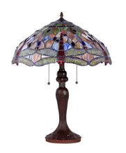 Load image into Gallery viewer, RADIANCE goods Tiffany-Style 3 Light Dragonfly Table Lamp 18" Shade