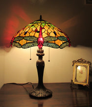 Load image into Gallery viewer, RADIANCE goods Tiffany-Style 3 Light Dragonfly Table Lamp 18" Shade