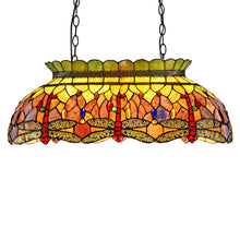 Load image into Gallery viewer, RADIANCE goods Tiffany-Style Dragonfly 3 Light Island Pendant 28" Wide