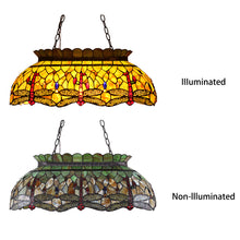 Load image into Gallery viewer, RADIANCE goods Tiffany-Style Dragonfly 3 Light Island Pendant 28" Wide