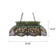Load image into Gallery viewer, RADIANCE goods Tiffany-Style Dragonfly 3 Light Island Pendant 28" Wide
